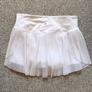Lululemon White Pleated Tennis Skirt